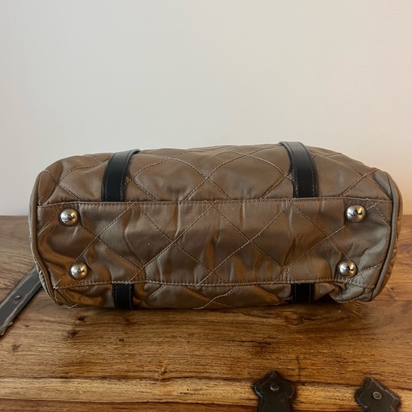 PRADA Impurtunato Nylon Tessuto Shoulder Bag in Antelope Brown and Nero Black - Picture 7 of 10